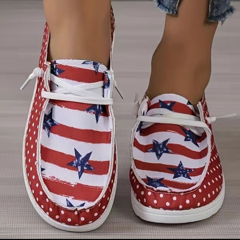 Brand new 4th of July canvas shoes